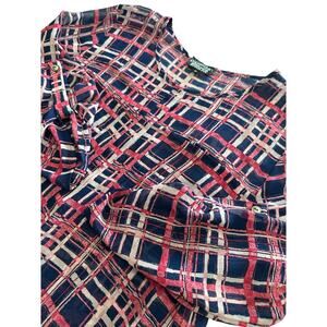 Papermoon Stich Fix Top Woman's Medium Pink Plaid